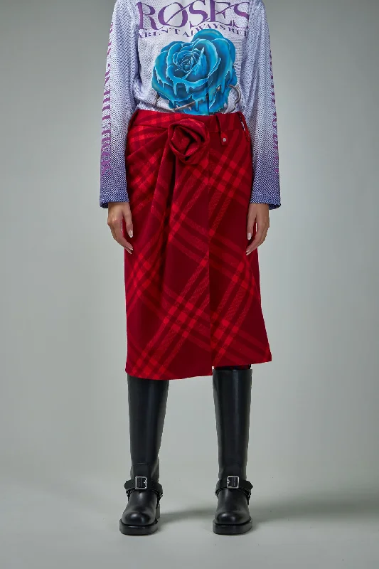 Check Wool Skirt maxi skirt elegant
