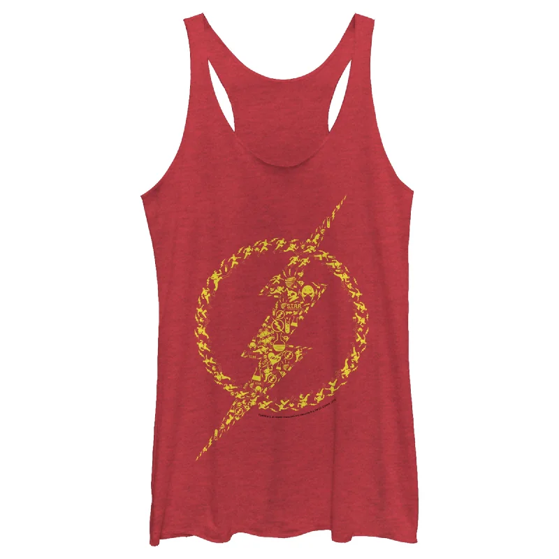 Women's Justice League Flash Icons Racerback Tank Top sexy tank top