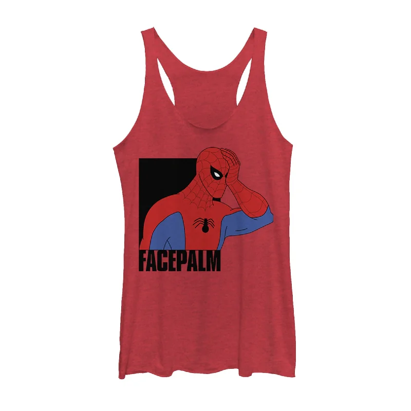 Women's Marvel Spider-Man Facepalm Racerback Tank Top workout tank top