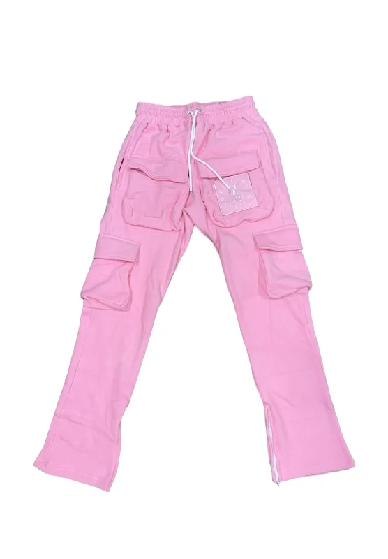 Stacked Cargo Pink pants Chic Capri Pants