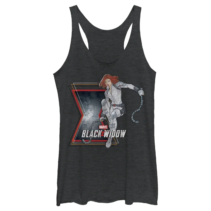 Women's Marvel Black Widow Vintage Pose Racerback Tank Top neon tank top