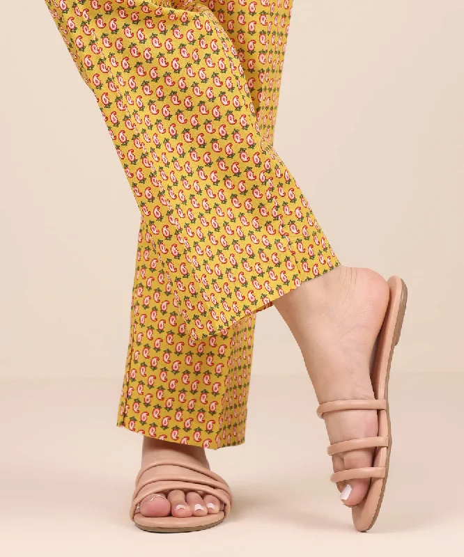 Printed Cambric Straight Pants Trendy Printed Pants