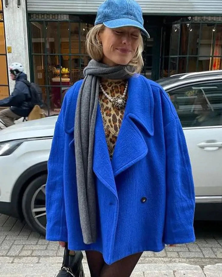 Royal Blue Single Button Turn Down Collar Women Coat Loose Oversize Bomber Drop Shoulder Jacket Fall Winter Chic Streetwear Mesh Jacket Canvas Jacket Denim Jacket Royal Blue Single Button Turn Down Collar Women Coat Loose Oversize Bomber Drop Shoulder Jacket Fall Winter Chic Streetwear Mesh Jacket Canvas Jacket Denim Jacket
