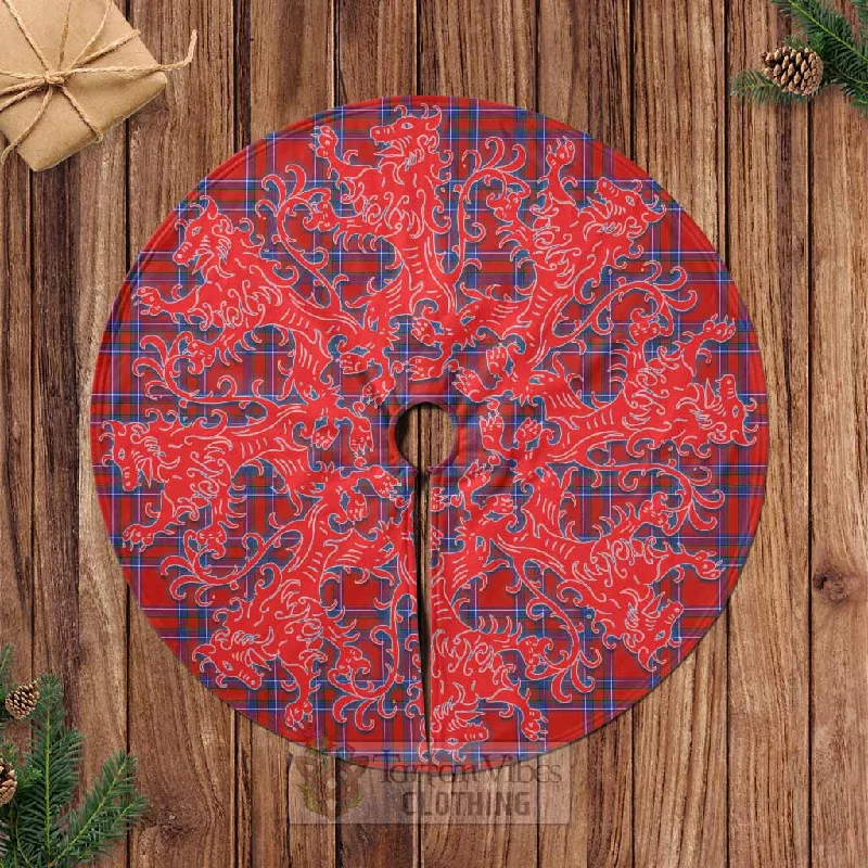 Rait Tartan Christmas Tree Skirt Lion Rampant Style corduroy skirt textured