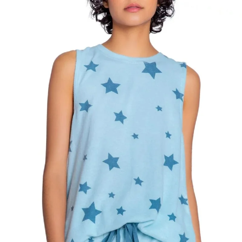 INSOMNIAX - Peached Stars Print Jersey Pajama Tank Top breathable tank top
