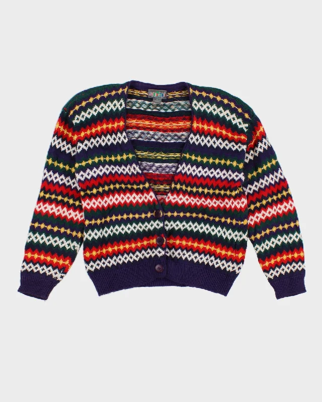 Rare Vintage 80s Paris Sport Club Cardigan - M Machine Wash Dry Clean Hand Wash