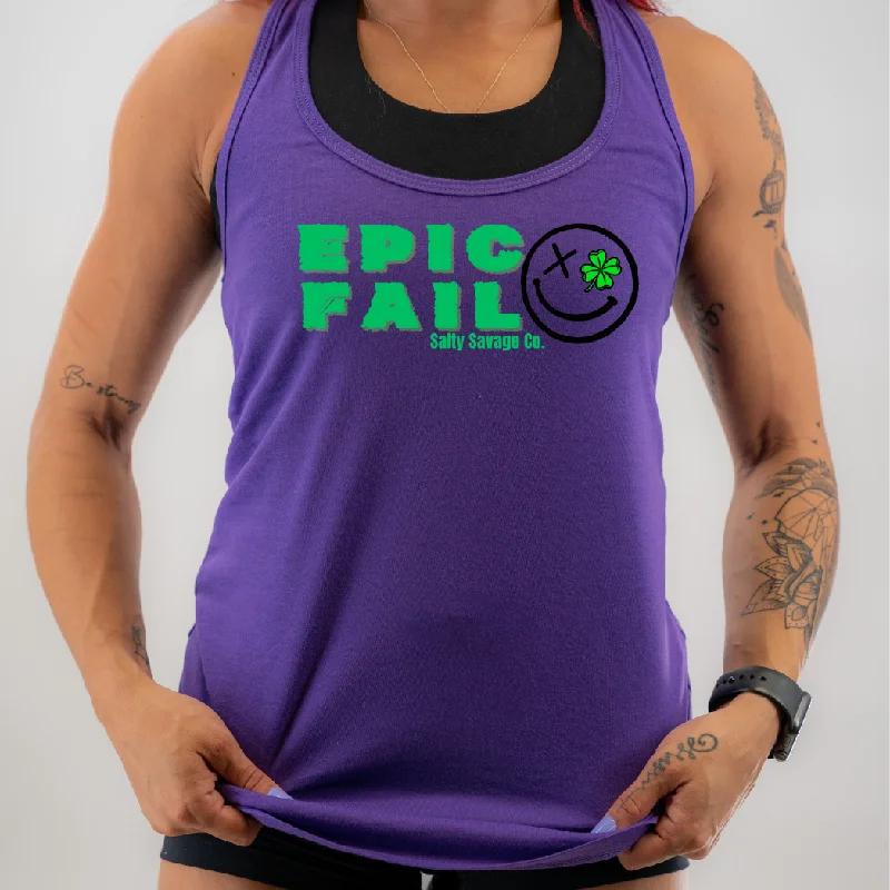 Ladies "EPIC FAIL" Racerback Tank | Green | St. Patrick’s Day bright tank top