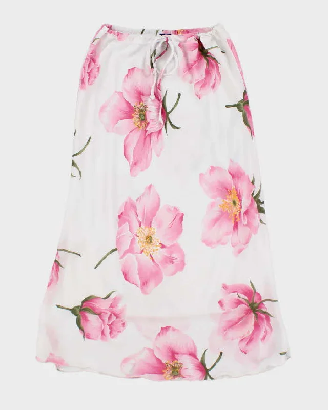 Vintage Floral Flowy Skirt - S leather skirt refined