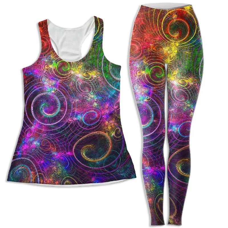 Mental Swirl Women's Tank and Leggings Combo silver tank top