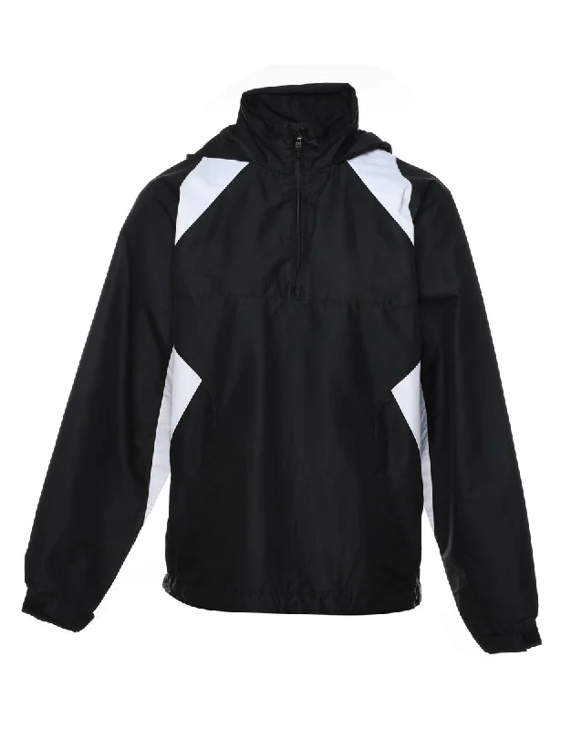 Champion Quarter-Zip Black & White Nylon Jacket - S Mesh Jacket Canvas Jacket Denim Jacket Champion Quarter-Zip Black & White Nylon Jacket - S Mesh Jacket Canvas Jacket Denim Jacket