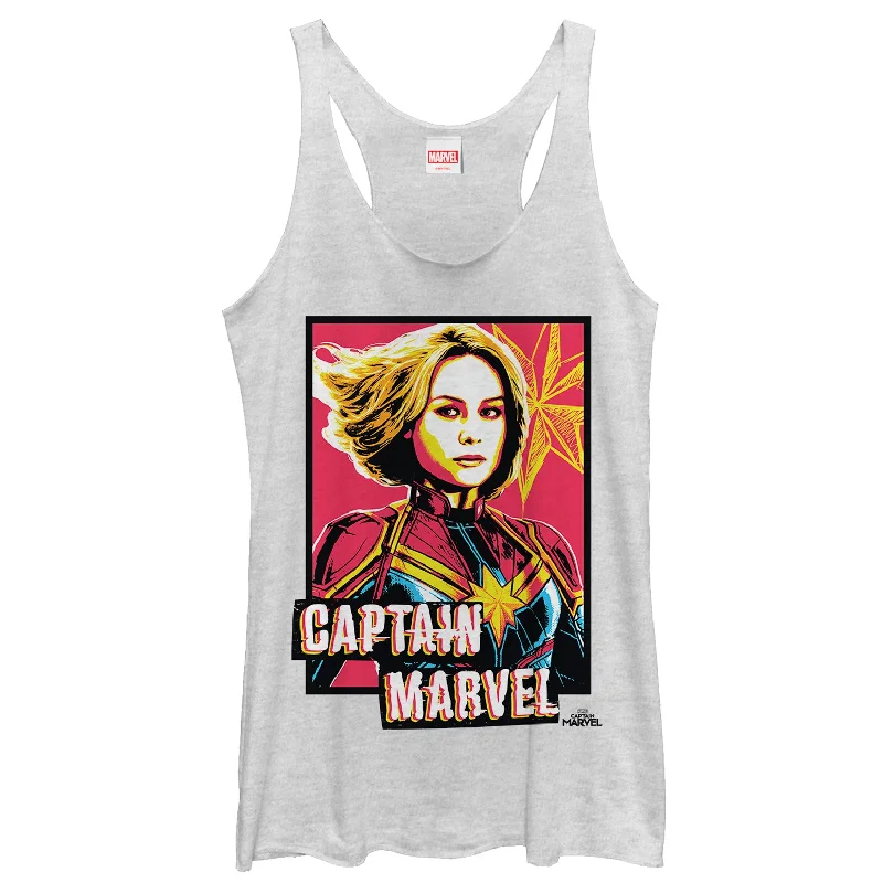 Women's Marvel Captain Marvel Artistic Portrait Racerback Tank Top playful tank top