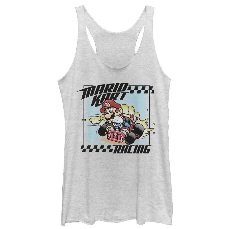 Women's Nintendo Mario Kart Racing Frame Racerback Tank Top off shoulder tank