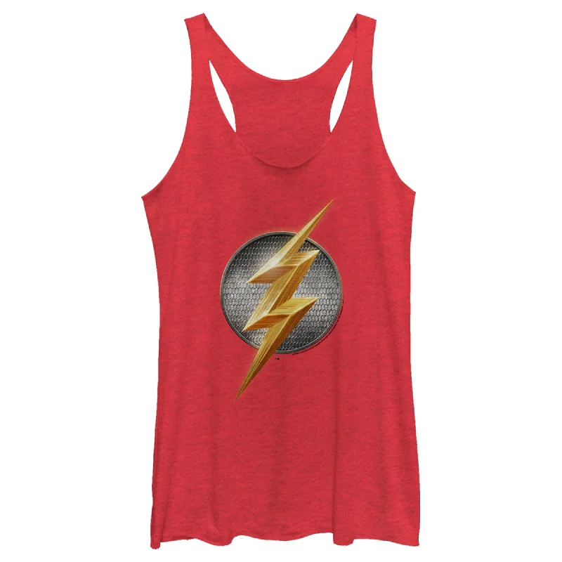 Women's Zack Snyder Justice League The Flash Logo Racerback Tank Top sheer tank top