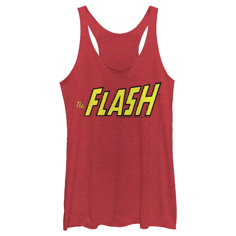 Women's Justice League The Flash Text Racerback Tank Top cropped tank top