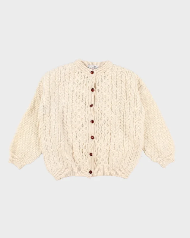 Vintage 80s Highland Home Industries Wool Cardigan - XL Lace Blend Ribbed Blend Corduroy Blend