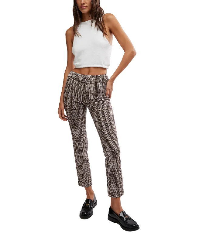Molly Plaid Slim Pant in Neutral Comfortable Cargo Pants