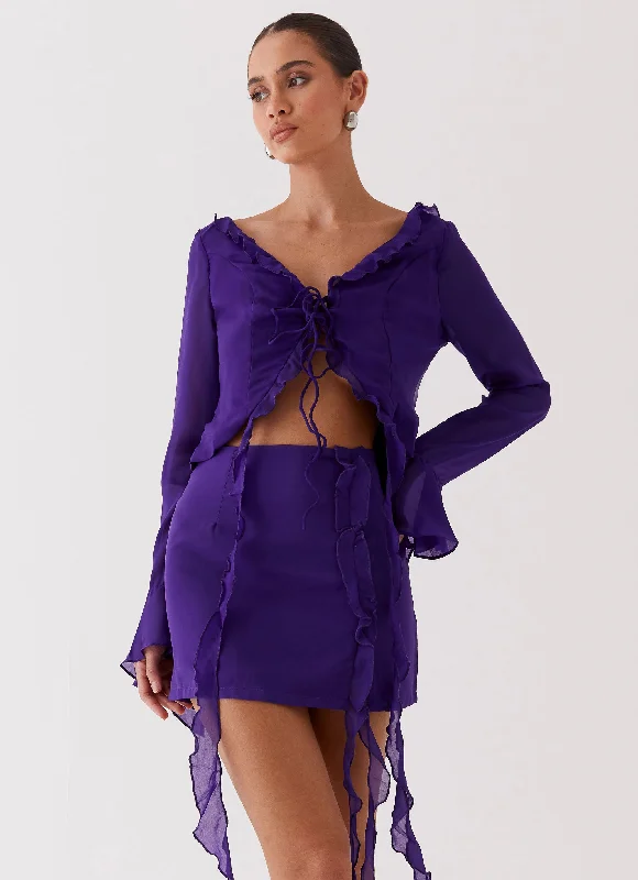 My Favourite Part Mini Skirt - Violet relaxed fit skirt