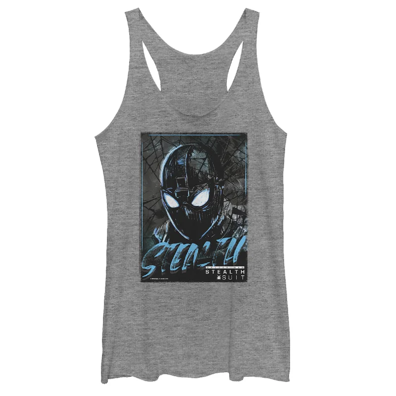 Women's Marvel Spider-Man: Far From Home Artsy Stealth Racerback Tank Top spandex blend tank