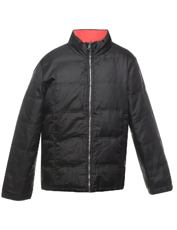 Zip-Front Black Puffer Jacket - L One-Shoulder Jacket Off-the-Shoulder Jacket Asymmetrical Jacket Zip-Front Black Puffer Jacket - L One-Shoulder Jacket Off-the-Shoulder Jacket Asymmetrical Jacket