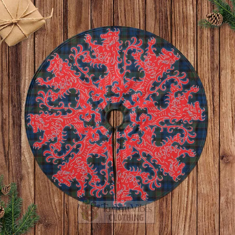 Riddoch Tartan Christmas Tree Skirt Lion Rampant Style wool skirt warm