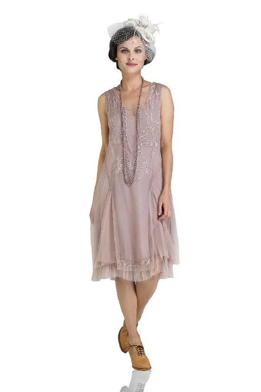 Tara Vintage Style Party Dress in Amethyst by Nataya Tunics stripes playful