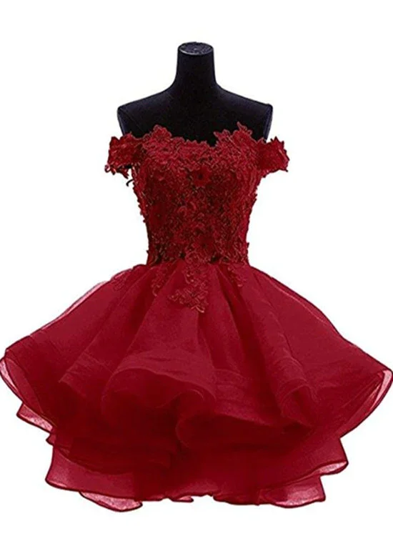 Cute Organza Short Party Dress With Lace Applique, Graduation Dress gh480 Lace Sexy Club Cute Organza Short Party Dress With Lace Applique, Graduation Dress gh480 Lace Sexy Club