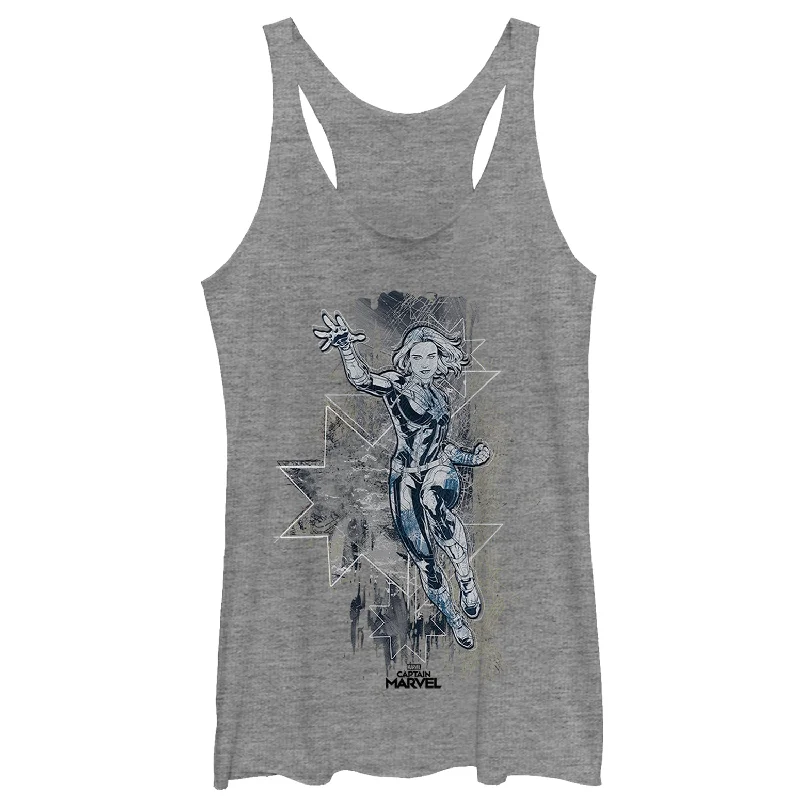 Women's Marvel Captain Marvel Vintage Vibe Racerback Tank Top crew neck tank