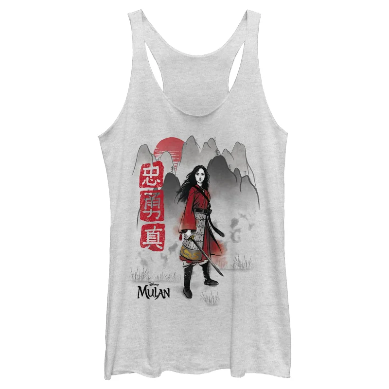 Women's Mulan Foggy Mountains Racerback Tank Top soft tank top