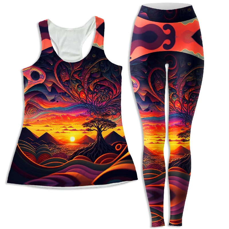 Acid Sunset Women's Tank and Leggings Combo vibrant tank top