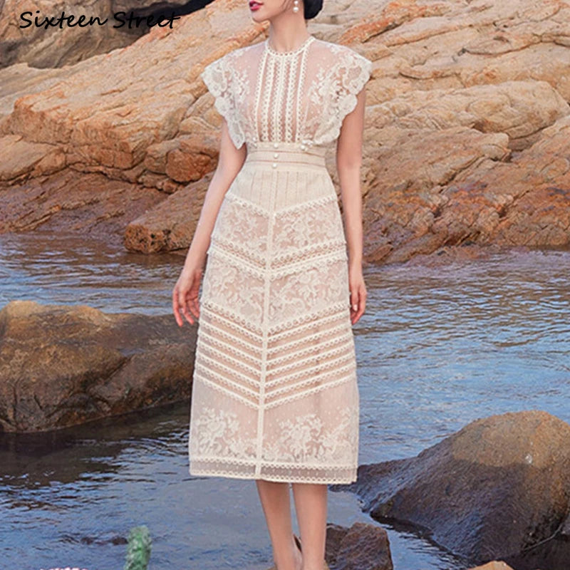 Cinessd Vintage Lace Dress for Woman Striped O-neck Short-sleeve Elegant Bodycon Dresses Woman High Waist Party Dress Spring fairycore Boat Neckline Classic Cinessd Vintage Lace Dress for Woman Striped O-neck Short-sleeve Elegant Bodycon Dresses Woman High Waist Party Dress Spring fairycore Boat Neckline Classic