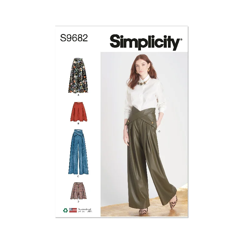 Simplicity Pattern S9682 Misses Skirt/Pants Trendy Printed Leggings