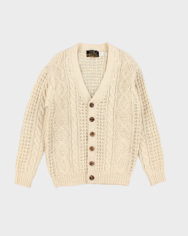 Vintage 70s Sears Wool Cardigan - M Cashmere Blend Cotton Blend Poly Blend