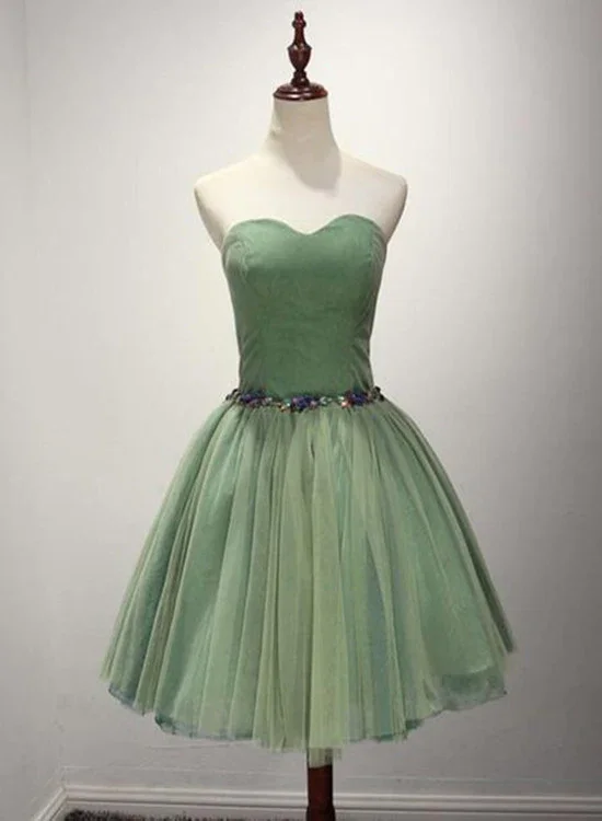 Green Sweetheart Tulle Knee Length Party Dress Green Homecoming Dresses gh582 Tunics Stylish modern Green Sweetheart Tulle Knee Length Party Dress Green Homecoming Dresses gh582 Tunics Stylish modern