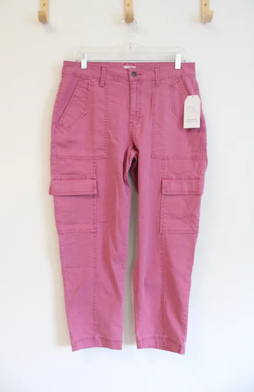 NEW Time And Tru Pink Cargo Pants Cozy Jogger Leggings