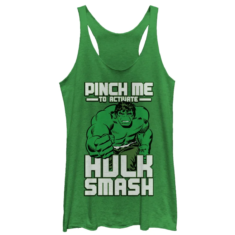 Women's Marvel St. Patrick's Day Hulk Smash Racerback Tank Top lounge tank top