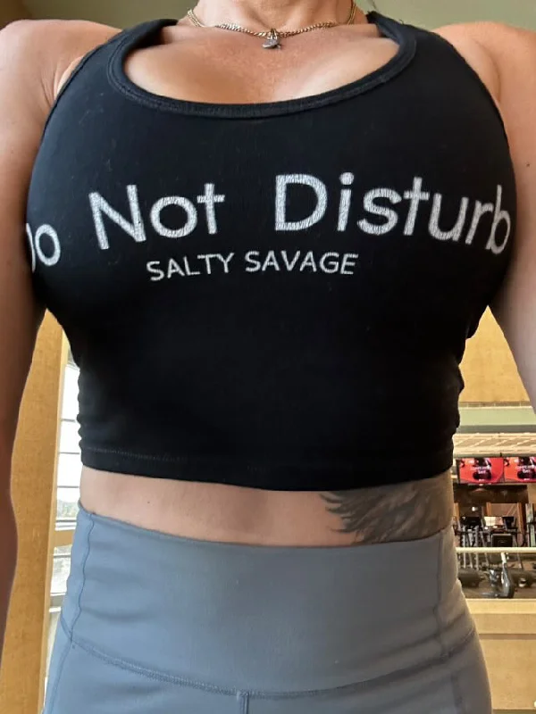 Ladies "Do Not Disturb" Racerback Crop Tank soft tank top