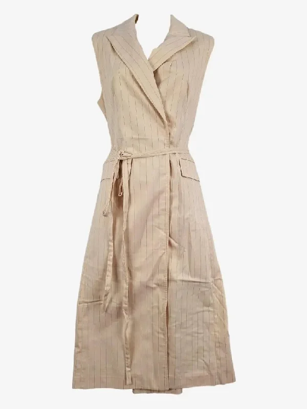 Cue Pinstripe Jacket Style Belted Midi Dress Size 10 Chenille Fabric Brocade Fabric Lace Fabric Cue Pinstripe Jacket Style Belted Midi Dress Size 10 Chenille Fabric Brocade Fabric Lace Fabric