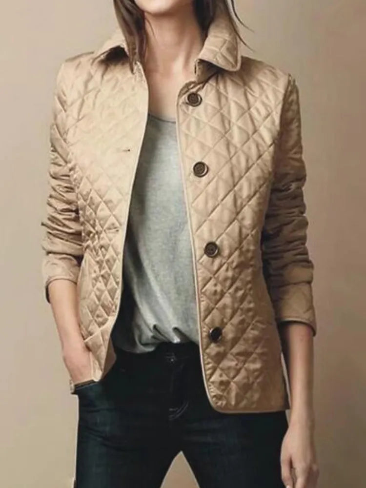 Quilted Coat Winter Jacket Women Turn-down Collar Jackets for Women Elegance Office Lady Single-breasted Warmth Streetwear Striped Jacket Polka Dot Jacket Floral Jacket Quilted Coat Winter Jacket Women Turn-down Collar Jackets for Women Elegance Office Lady Single-breasted Warmth Streetwear Striped Jacket Polka Dot Jacket Floral Jacket