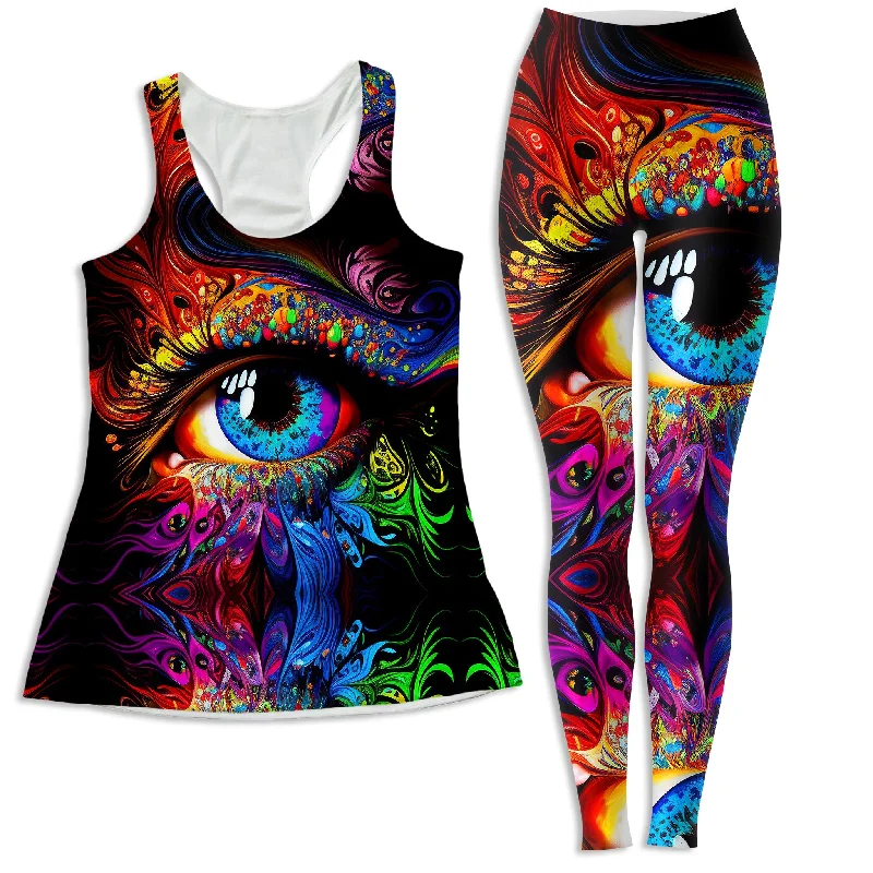 Window to the Soul Women's Tank and Leggings Combo white tank top
