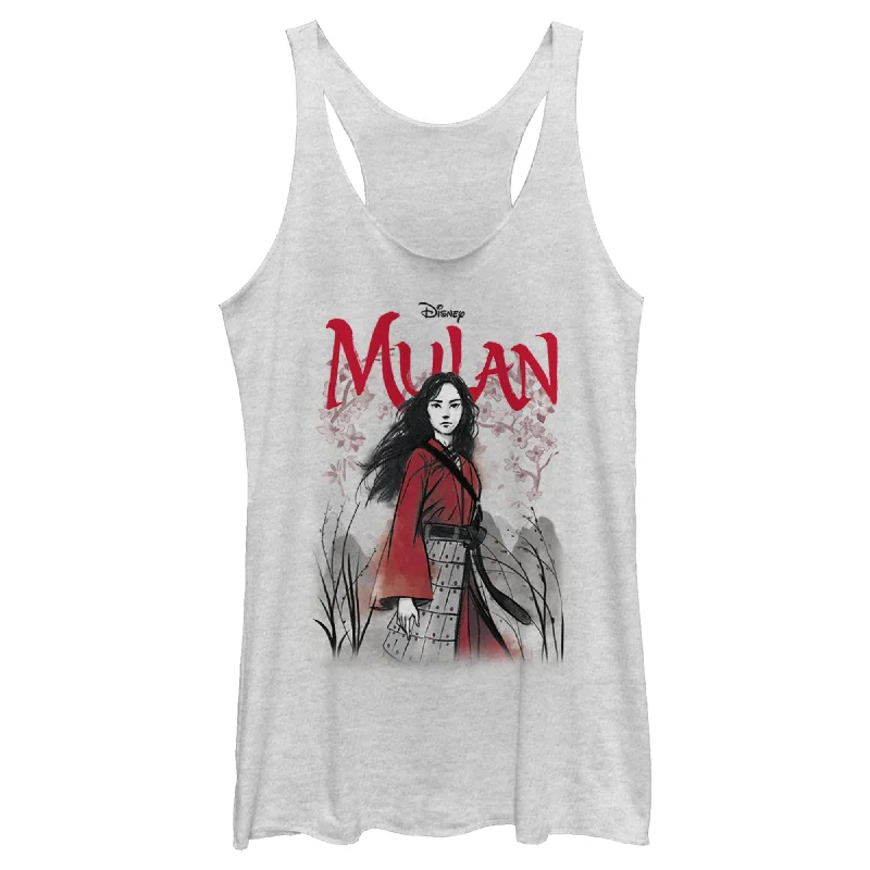 Women's Mulan Blossom Pose Racerback Tank Top comfortable tank top