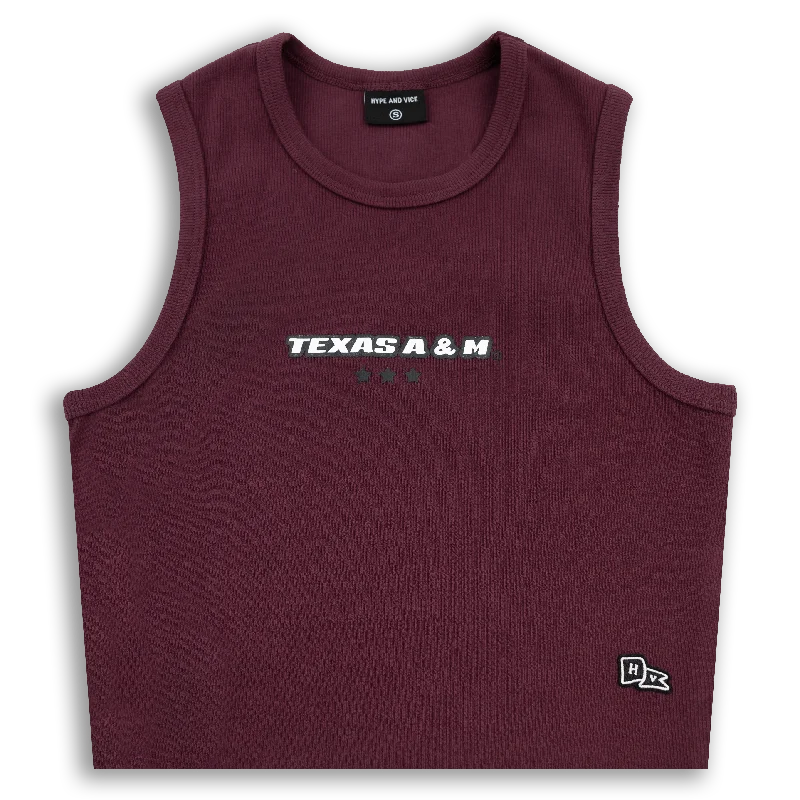 Texas A&M Maroon Cut Off Tank mint tank top