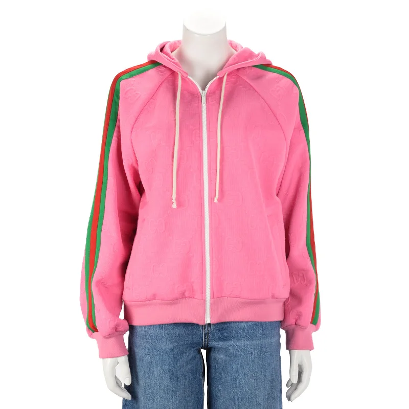 Gucci Pink Jersey GG Jacquard Zip Jacket M Chenille Fabric Brocade Fabric Lace Fabric Gucci Pink Jersey GG Jacquard Zip Jacket M Chenille Fabric Brocade Fabric Lace Fabric