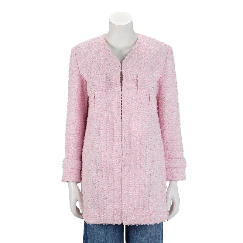 Chanel Pink Fantasy Tweed Collarless Jacket FR 38 Print Jacket Jacquard Jacket Patchwork Jacket Chanel Pink Fantasy Tweed Collarless Jacket FR 38 Print Jacket Jacquard Jacket Patchwork Jacket