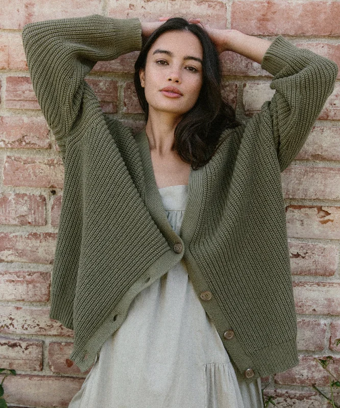 Cotton Cocoon Cardigan Neon metallic Matte