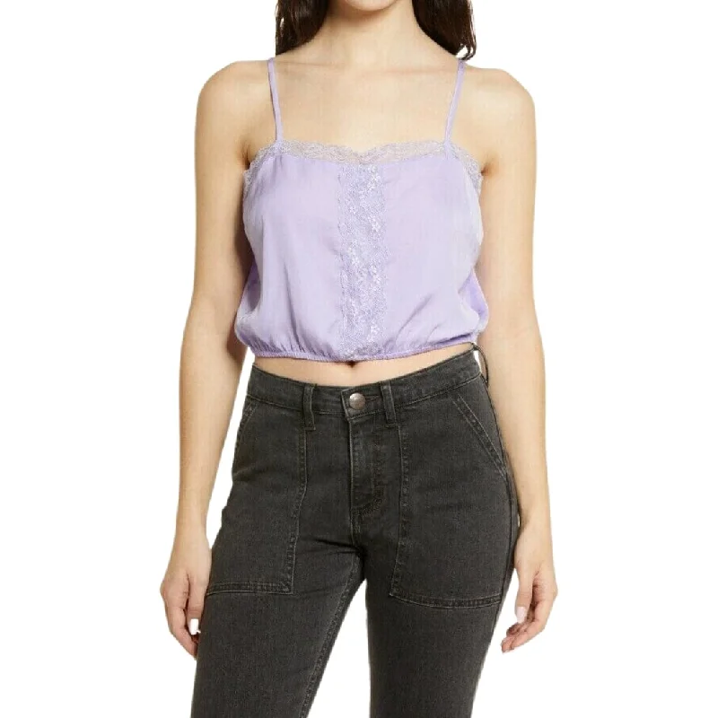 HIPPIE ROSE - Lace-Trim Tank cutout tank top