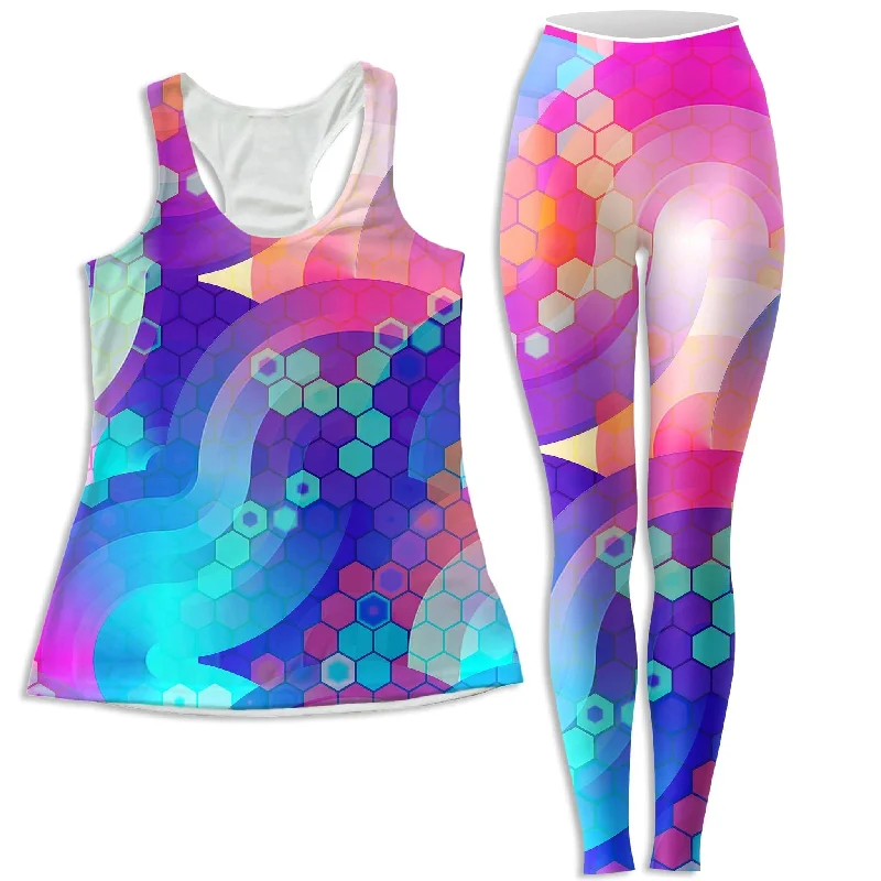 Bubbly Women's Tank and Leggings Combo lace back tank
