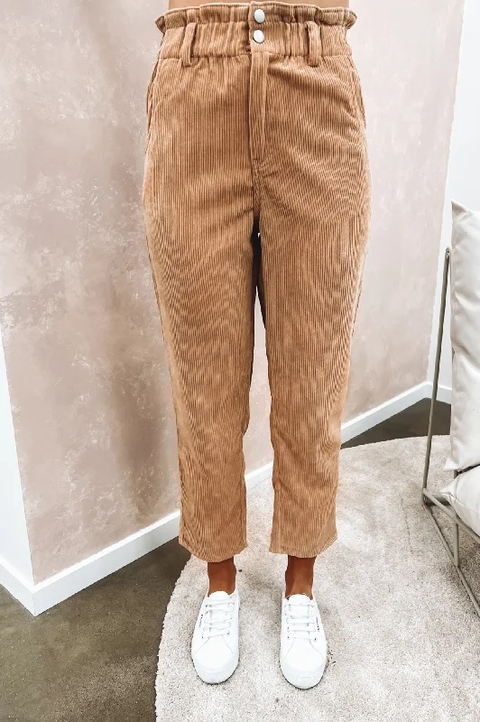 Kira Cord Pants Camel Comfortable Cargo Pants