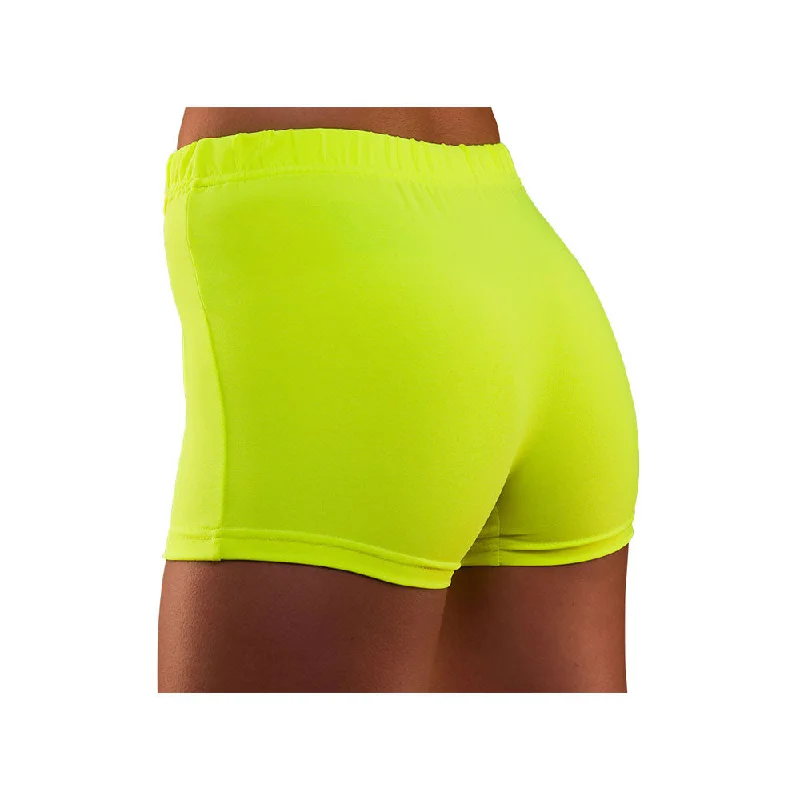 80's Neon Hot Pants - Yellow Cozy Maternity Pants