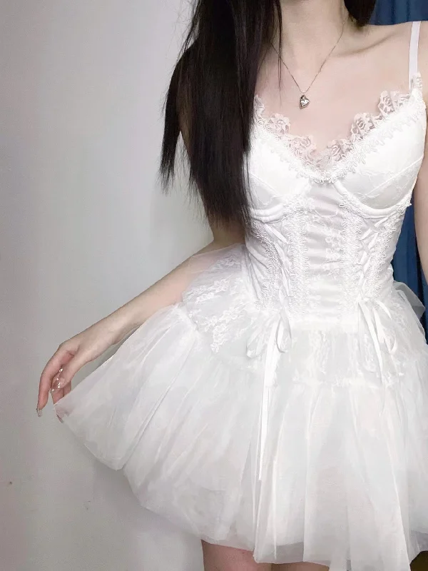 Cinessd Chic A Line Spaghetti Straps White Lace Party Dress Birthday Dresses Birthday Outfits SD1216 Tunics Practical durable Cinessd Chic A Line Spaghetti Straps White Lace Party Dress Birthday Dresses Birthday Outfits SD1216 Tunics Practical durable