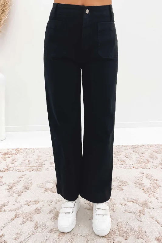 Bronte Pant Black Casual Plaid Pants